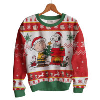Hooktab Merry Xmas The Charlie Brown and Snoopy Show Ugly Christmas Sweater