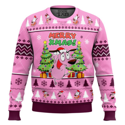 Merry Xmas The Cowardly Dog Ugly Christmas Sweater