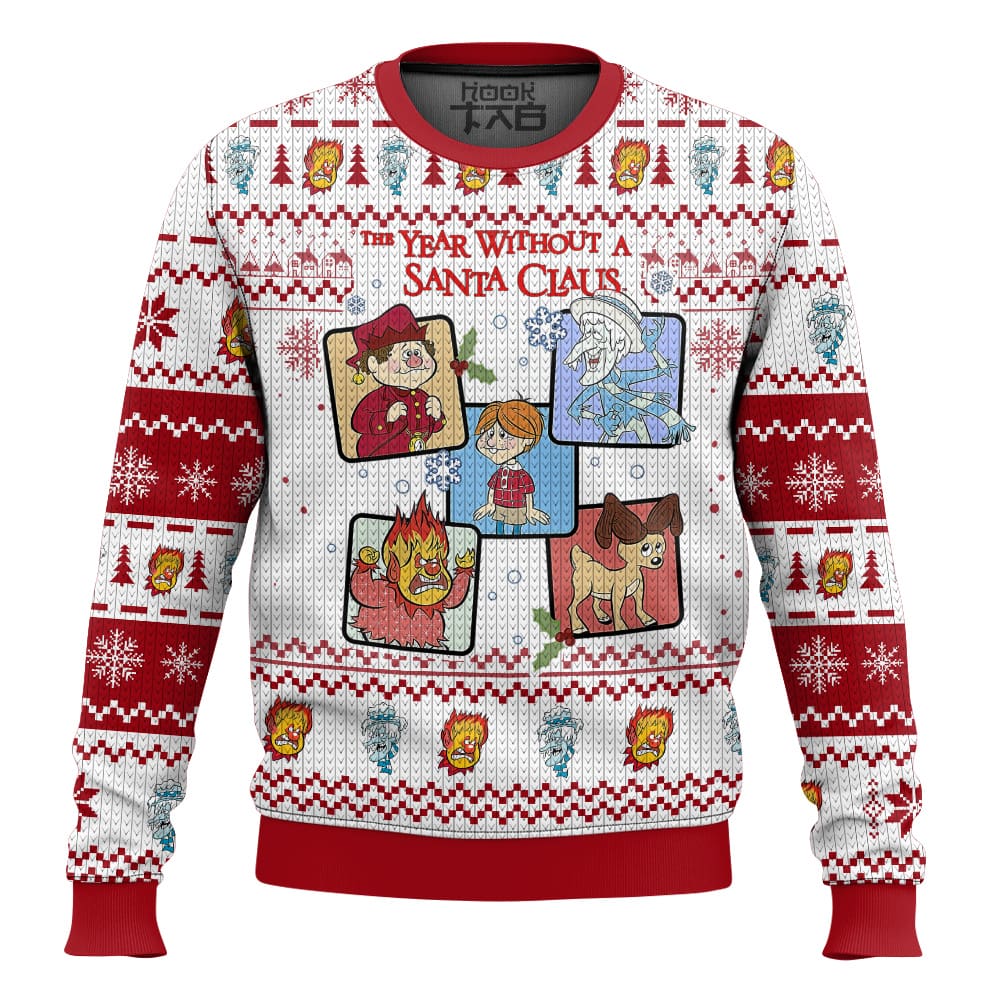 Hooktab Merry Xmas The Year Without A Santa Claus Ugly Christmas Sweater Hooktab Merry Xmas The Year Without A Santa Claus Ugly Christmas Sweater