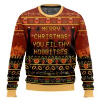 Hooktab Merry Xmass You Filthy Hobbitses The Lord Of The Rings Ugly Christmas Sweater