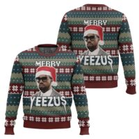 Hooktab Merry Yeezus Kanye West Ugly Christmas Sweater