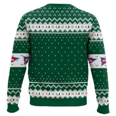 Hooktab Miami Hurricanes – Custom Name And Number Ugly Christmas Sweater