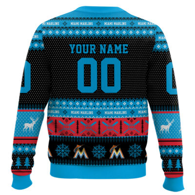 Hooktab Miami Marlins – Custom Name And Number Ugly Sweater