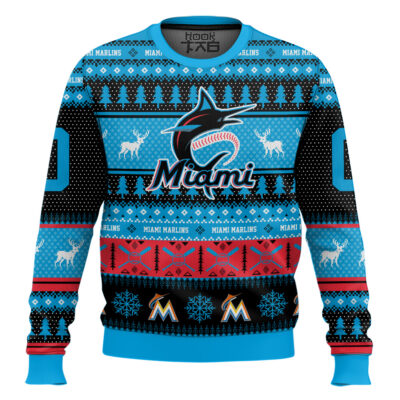 Miami Marlins - Custom Name And Number Ugly Sweater