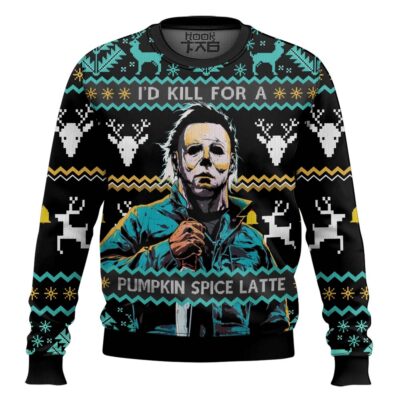 Michael Myers I'd Kill You For Pumpkin Spice Latte Ugly Christmas Sweater