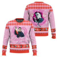 Hooktab Michael Myers Pink Halloween Ugly Christmas Sweater