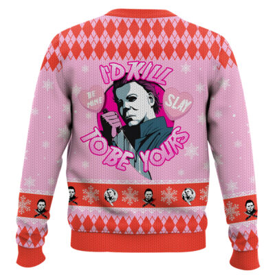 Hooktab Michael Myers Pink Halloween Ugly Christmas Sweater
