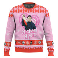 Hooktab Michael Myers Pink Halloween Ugly Christmas Sweater