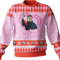 Hooktab Michael Myers Pink Halloween Ugly Christmas Sweater