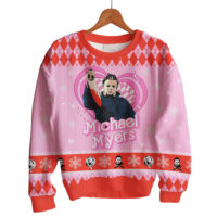 Hooktab Michael Myers Pink Halloween Ugly Christmas Sweater