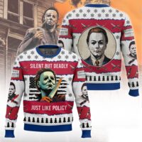 Hooktab Michael Myers Silent But Deadly Halloween Ugly Christmas Sweater
