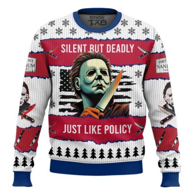 Michael Myers Silent But Deadly Halloween Ugly Christmas Sweater