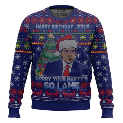 Michael Scott Happy Birthday Jesus The Office Ugly Christmas Sweater