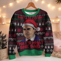 Hooktab Michael Scott Santa Is Coming The Office Ugly Christmas Sweater