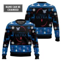 Hooktab Michelob Ultra - Custom Name Ugly Christmas Sweater
