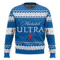 Hooktab Michelob Ultra American Lager Ugly Christmas Sweater