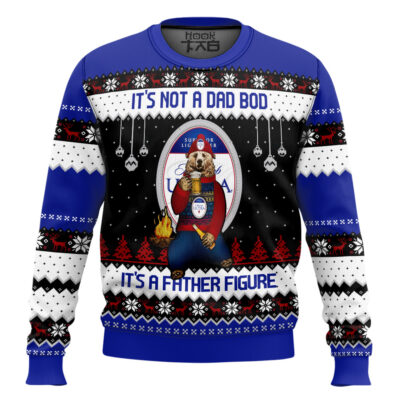Michelob Ultra Beer It's Not A Dad Bod It's A Father Figure Ugly Christmas Sweater
