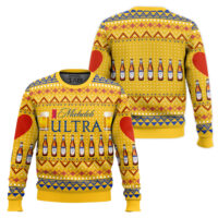 Hooktab Michelob Ultra Beer Ugly Christmas Sweater