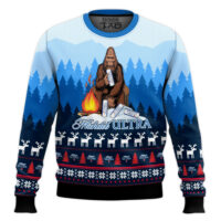 Hooktab Michelob Ultra Big Foot Ugly Christmas Sweater