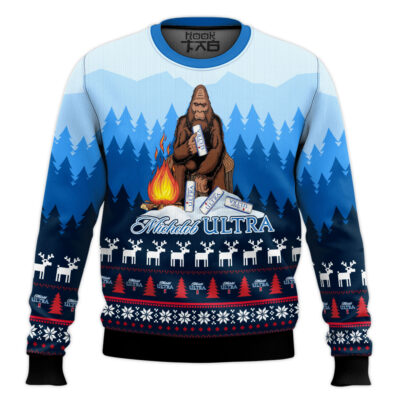 Michelob Ultra Big Foot Ugly Christmas Sweater