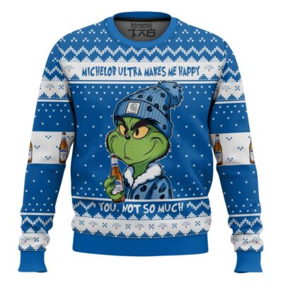 Michelob Ultra Makes Me Happy Ugly Christmas Sweater