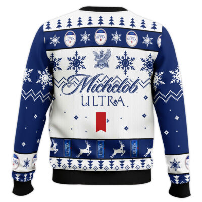 Hooktab Michelob Ultra Pale Lager Ugly Christmas Sweater
