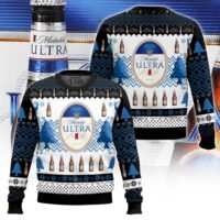 Hooktab Michelob Ultra Superior Light Beer Ugly Christmas Sweater