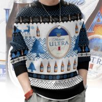 Hooktab Michelob Ultra Superior Light Beer Ugly Christmas Sweater