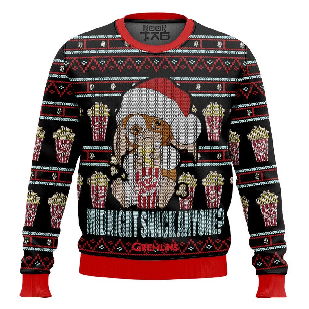 Hooktab Midnight Snack Anyone Gizmo Gremlins Ugly Christmas Sweater Hooktab Midnight Snack Anyone Gizmo Gremlins Ugly Christmas Sweater