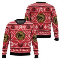 Hooktab Mighty Morphin Pixel Power Rangers Ugly Christmas Sweater