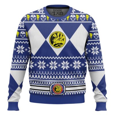 Mighty Morphin Power Blue Ugly Christmas Sweater