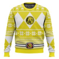 Hooktab Mighty Morphin Power Rangers Yellow Ugly Christmas Sweater