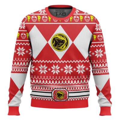 Mighty Morphin Red Ranger Power Rangers Ugly Christmas Sweater