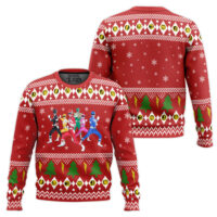 Hooktab Mighty Morphin Squad Power Rangers Ugly Christmas Sweater