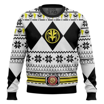 Mighty Morphin White Power Rangers Ugly Christmas Sweater