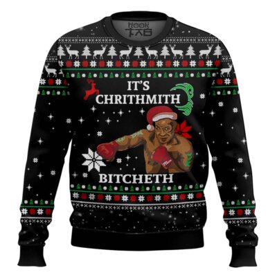 Mike Tyson It's Chrithmith Bitcheth Ugly Christmas Sweater