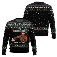 Hooktab Mike Tyson It's Chrithmith Bitcheth Ugly Christmas Sweater