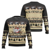 Hooktab Miller Genuine Draft Beer Ugly Christmas Sweater