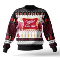 Hooktab Miller High Life American Beer Ugly Christmas Sweater