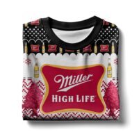 Hooktab Miller High Life American Beer Ugly Christmas Sweater