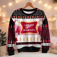 Hooktab Miller High Life American Beer Ugly Christmas Sweater