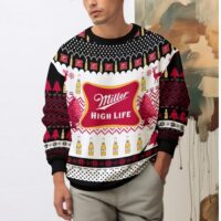 Hooktab Miller High Life American Beer Ugly Christmas Sweater