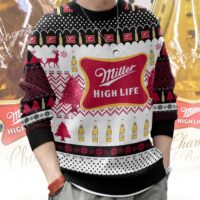 Hooktab Miller High Life American Beer Ugly Christmas Sweater