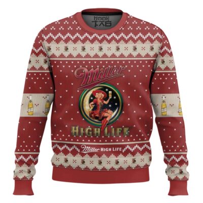Miller High Life Beer Ugly Christmas Sweater