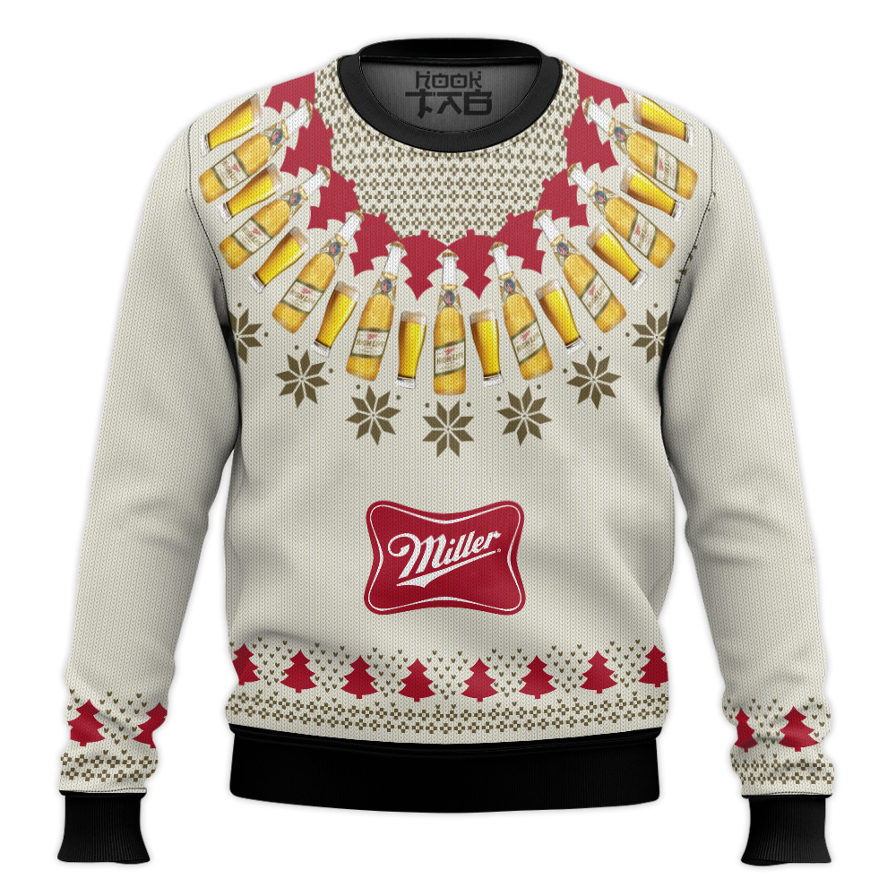 Hooktab Miller High Life Ugly Christmas Sweater Hooktab Miller High Life Ugly Christmas Sweater