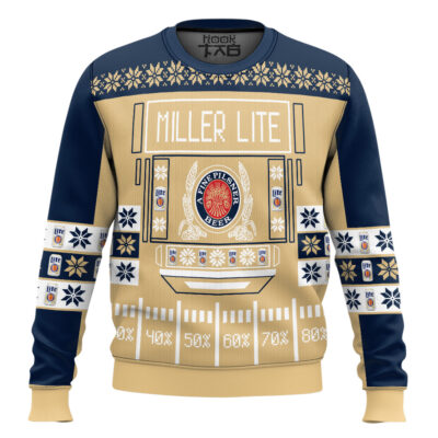 Miller Lite American Beer - Custom Name Ugly Christmas Sweater