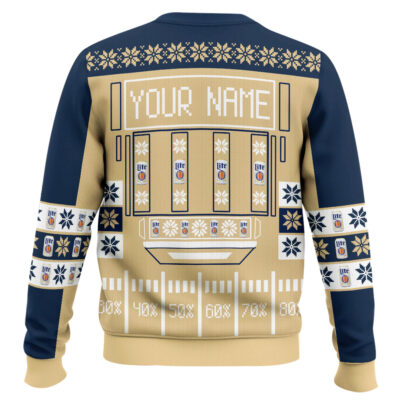 Hooktab Miller Lite American Beer – Custom Name Ugly Christmas Sweater