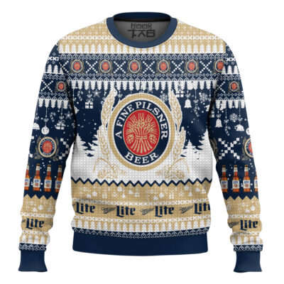 Miller Lite American Lager Beer Ugly Christmas Sweater