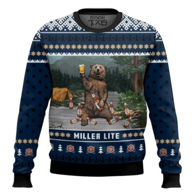 Miller Lite Bear Ugly Christmas Sweater