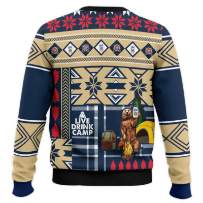 Hooktab Miller Lite Camping Ugly Christmas Sweater